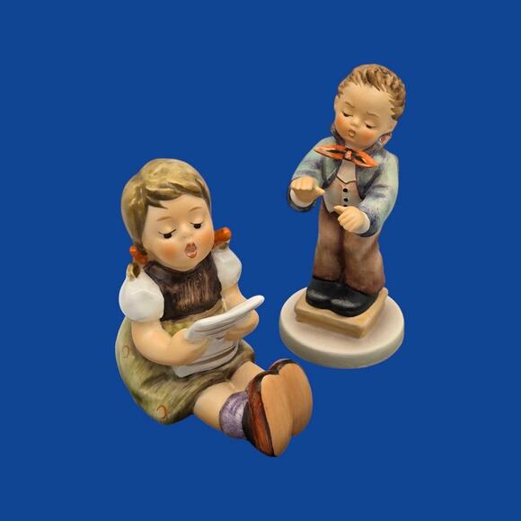 Hummel Figurines TMK-6 Boy Band Leader Hum 129 4/0 Girl Singing Music Sheet #389 - Picture 3 of 13